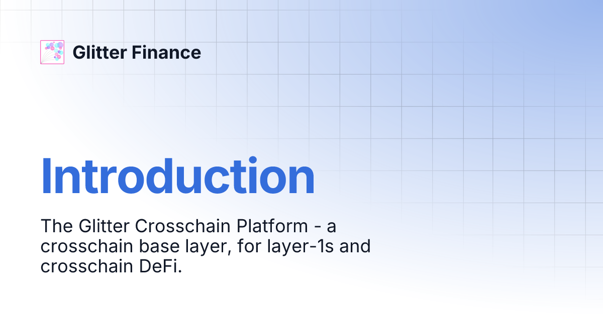 Introduction | Glitter Finance